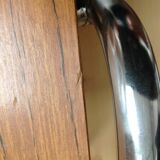 Multiplied wooden chair and chrome feet, vintage 60/70s