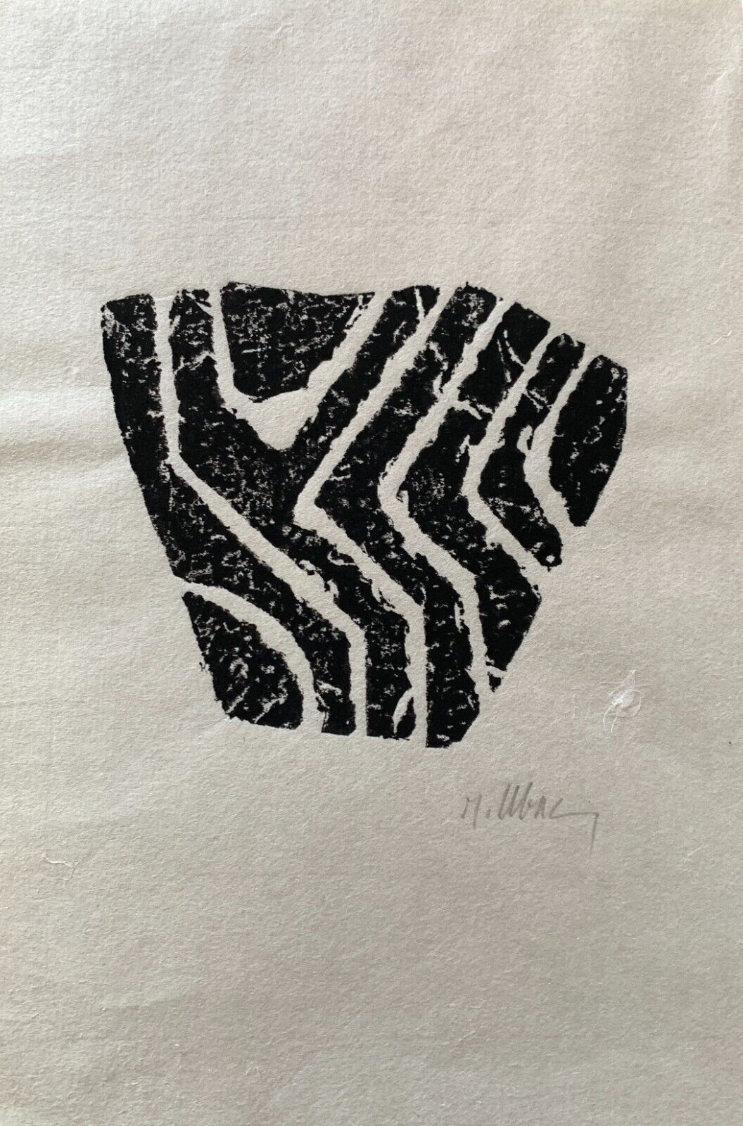 Original slate print on Japan by Raoul UBAC, Sillon II, 1975