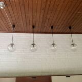 Pair of modernist pendant lights, Glashütte Limburg, Germany