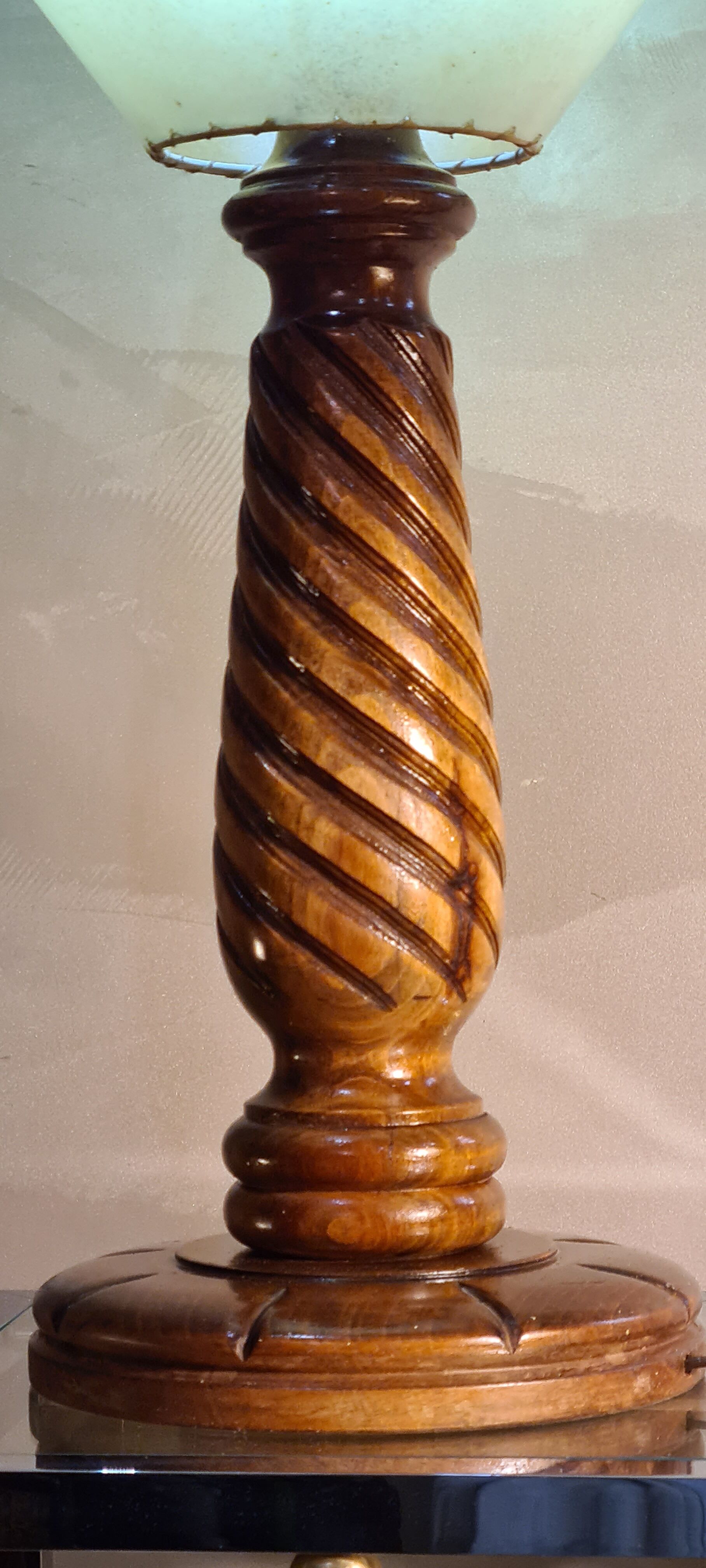 Vintage 1960 solid wood lamp