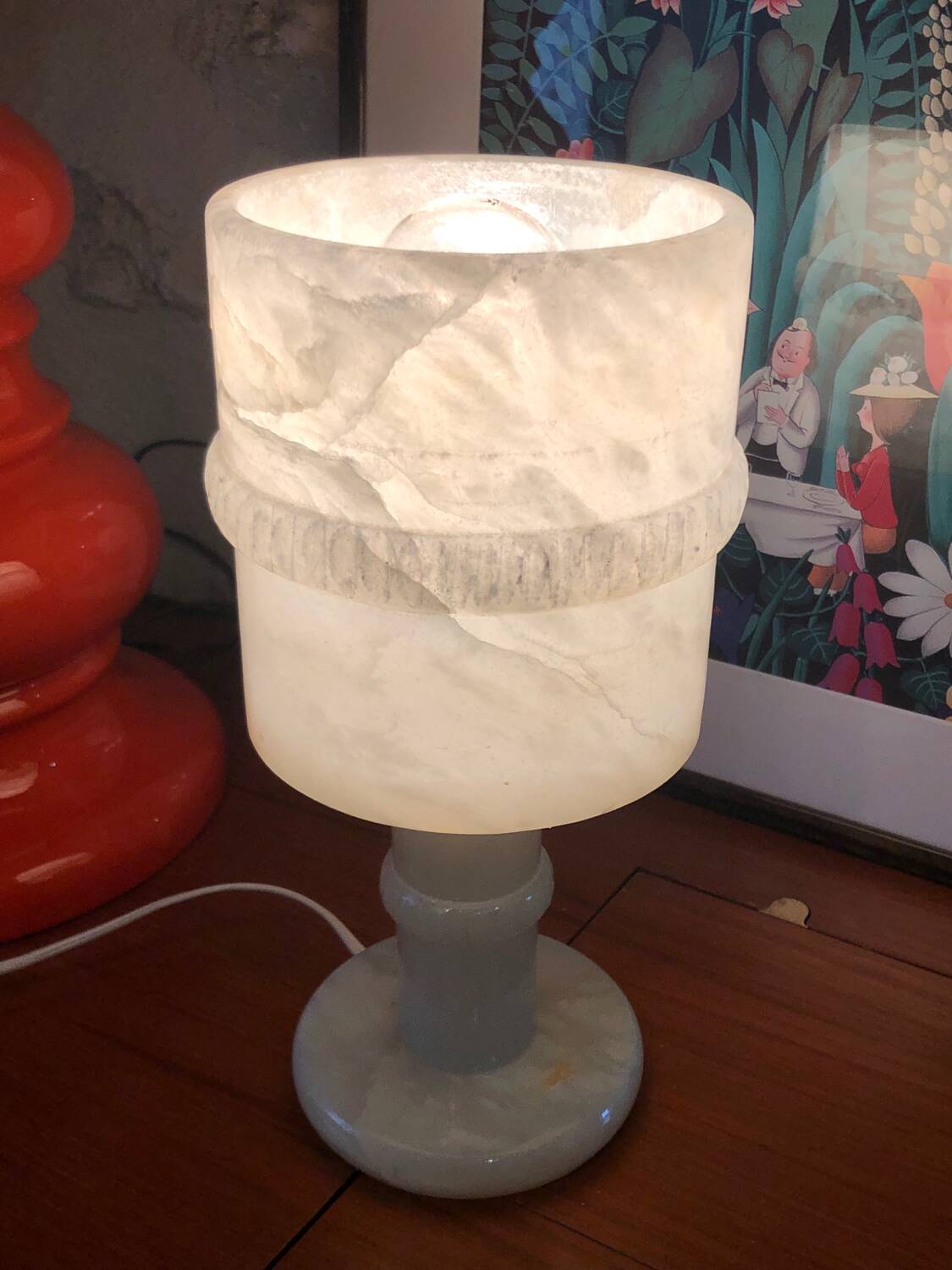 Magnificent vintage alabaster lamp from the 70s