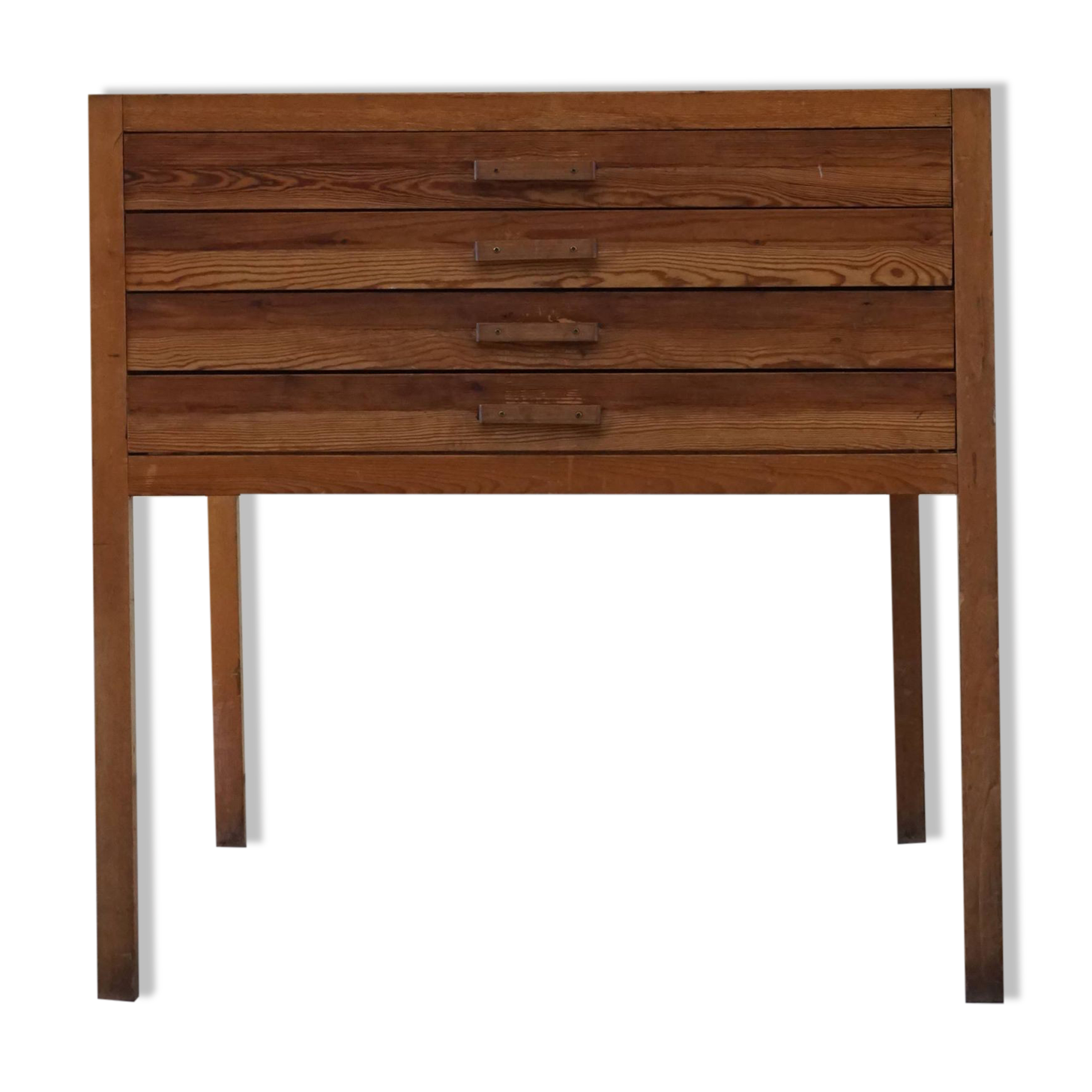 Mid Century Large Danish Drawing Cabinet, Made in Pine and Beech, 1960s