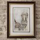Tableau Encre de chine & pastel - Dijon Place des ducs - E Poinet