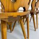 Set of 6 Alsatian double heart chairs in solid oak, early 20th century