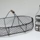 Two baskets metal and patinated wood early twentieth century