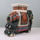 Large vintage ceramic elephant in glazed finish, stool or side table.