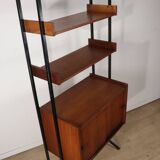 Vintage modular bookcase in wood and metal, Italy, 1960