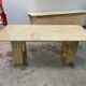 Vintage 1970s dining room set / wooden table, chair and sideboard