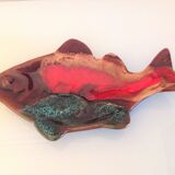 Empty fish pocket in polychrome ceramic Vallauris vintage 60s-70s