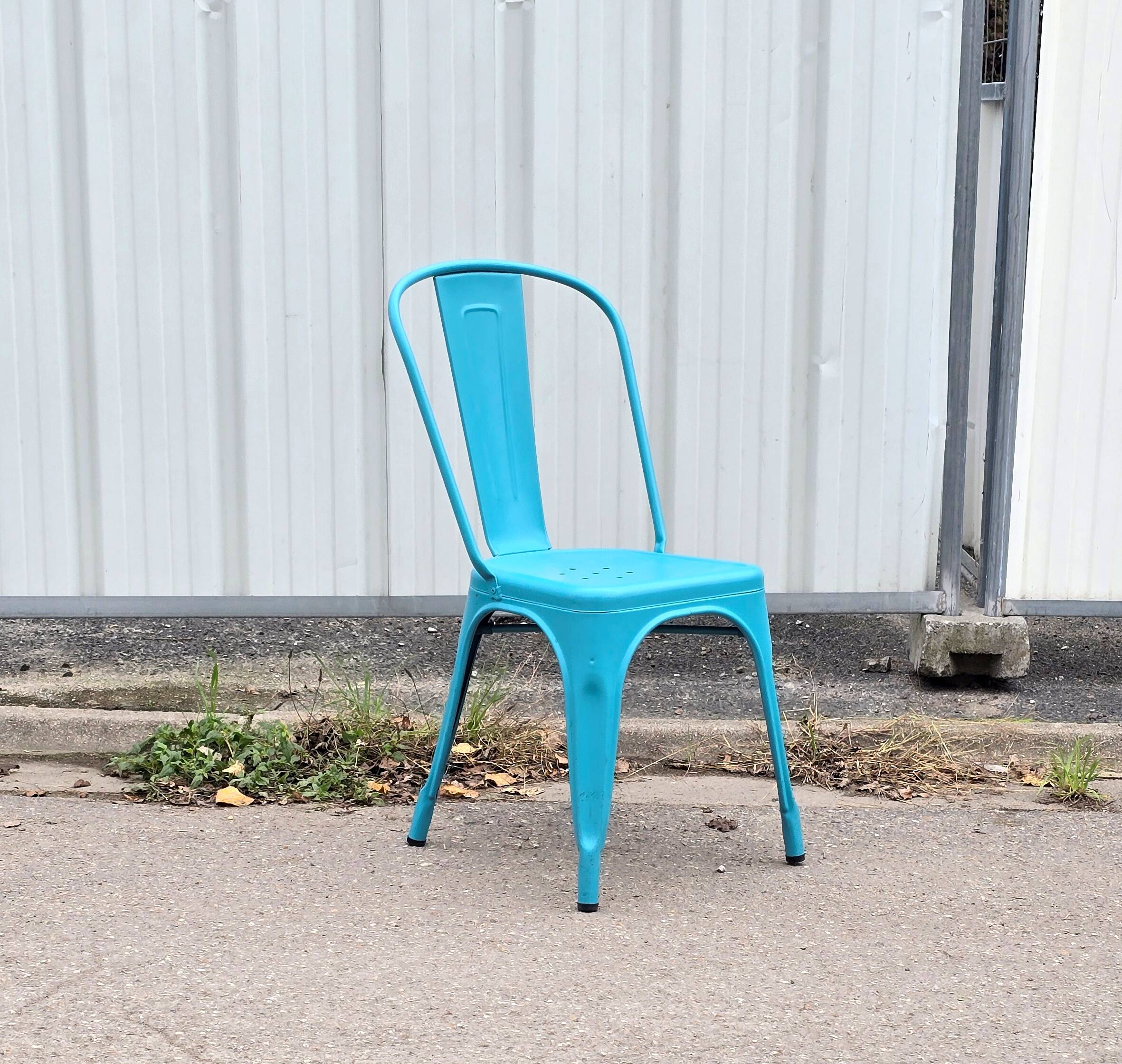 Set of 6 Tolix garden chairs