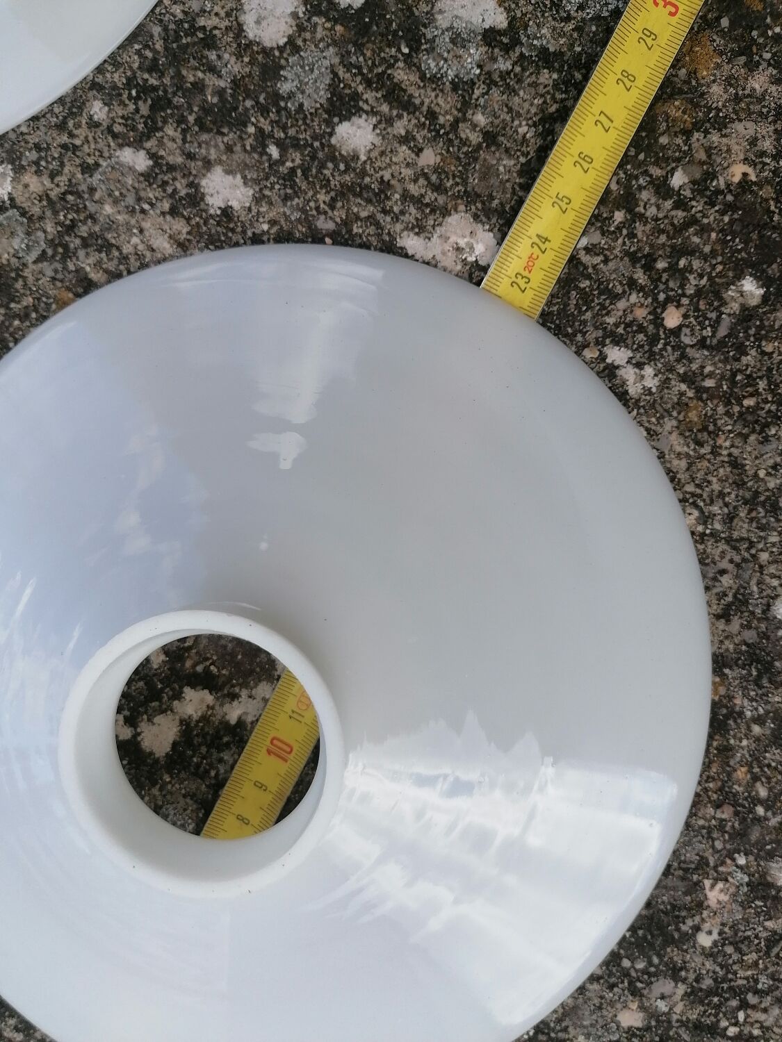 White opaline lampshade from the 1940s