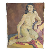 Tableau Ancien Portrait Nu Huile Sur Toile