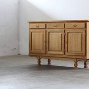 Vintage 1970s Danish Oak Low Cabinet / Sideboard, Henning Kjærnulf style