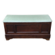 Antique wooden and tapestry chest