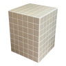 Table d’appoint cube bout de canapé carrelage mosaïque beige joint blanc ora 30x30xh40cm