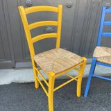 Fausse paire de chaises rustique bistrot Vintage