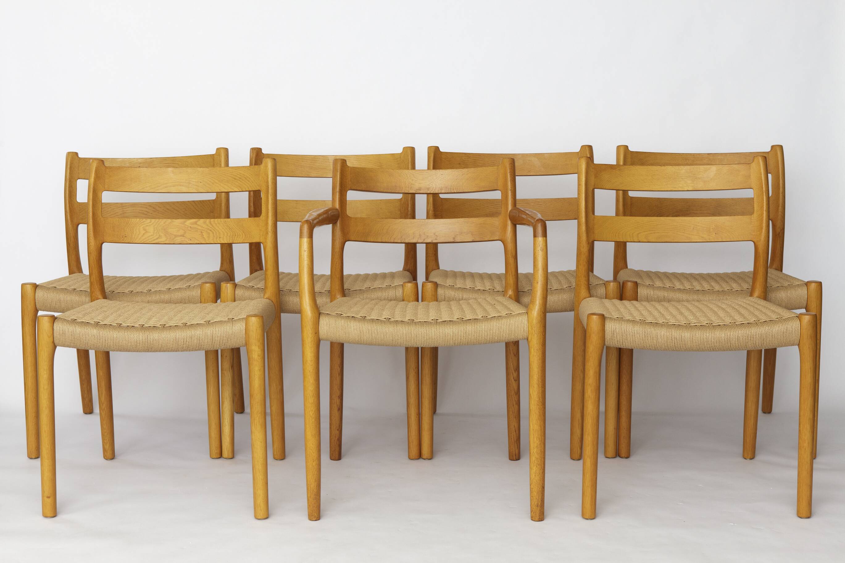 Set of 6 Niels Otto Møller Model 84 Dining Chairs in Oak | Danish Vintage