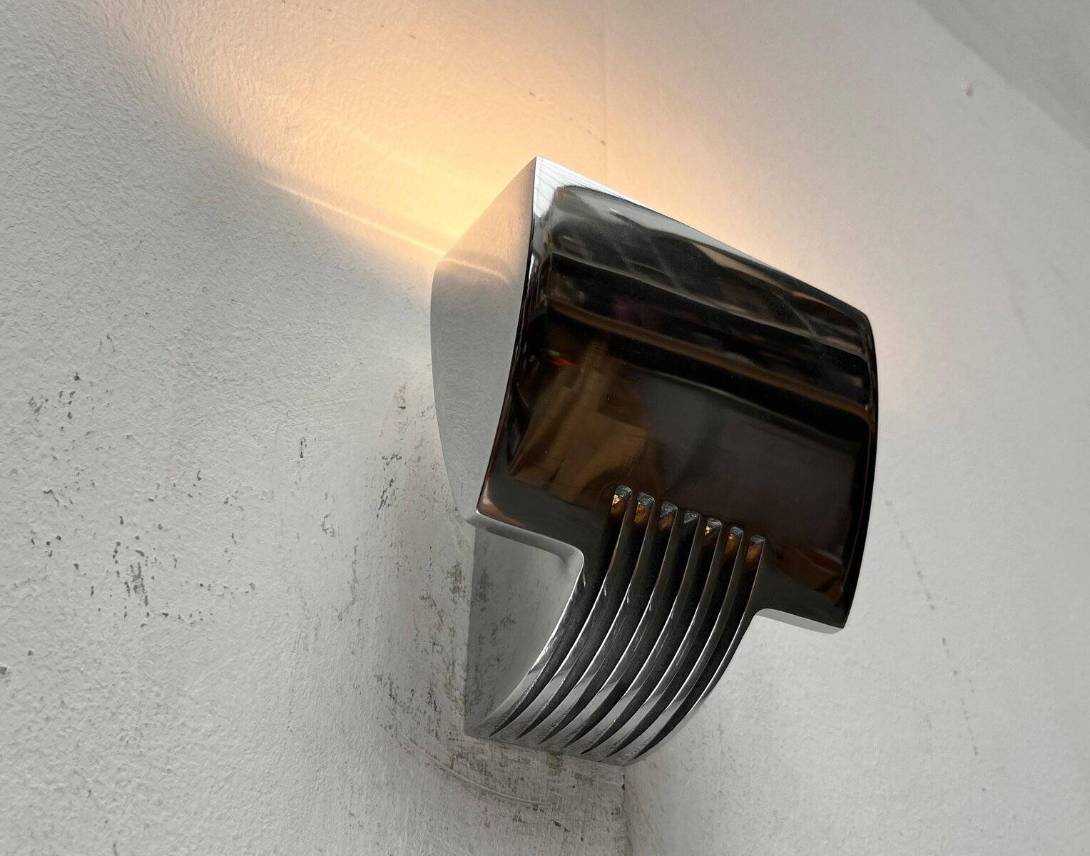 Vintage Postmodern Spanish wall sconces model Arqui Pe in aluminium by O. & S. Devesa for Metalarte, 1990s, set of 2