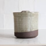 Glazed stoneware vase signed – Art ceramic flower holder