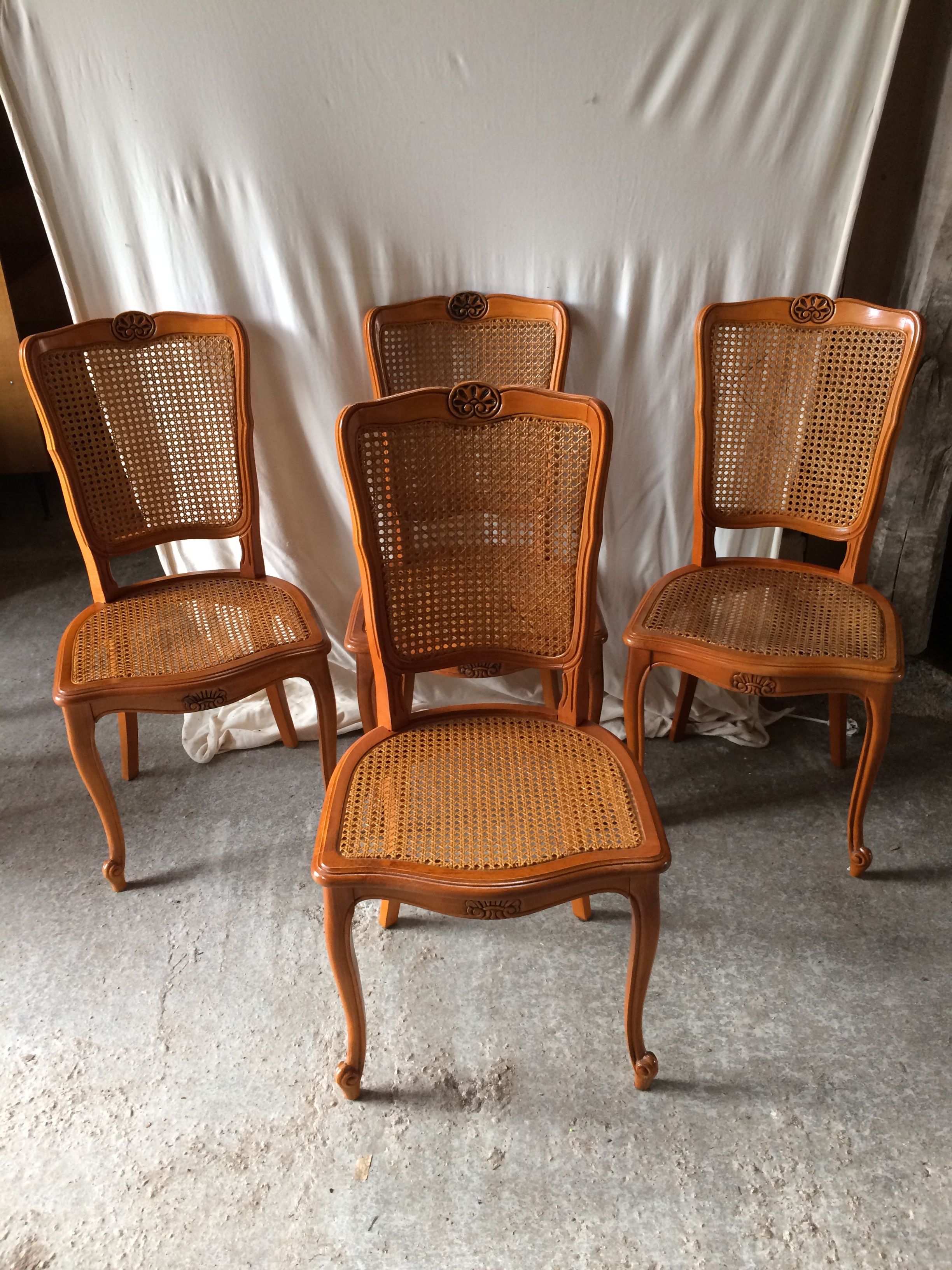 Series of 8 Chairs Style LOUIS XV Wood - Assise - Vintage Cannés File