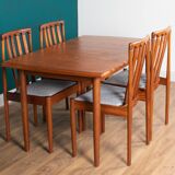 Retro Teak 1960s Meredew Dining Table & 4 Chairs Mid Century