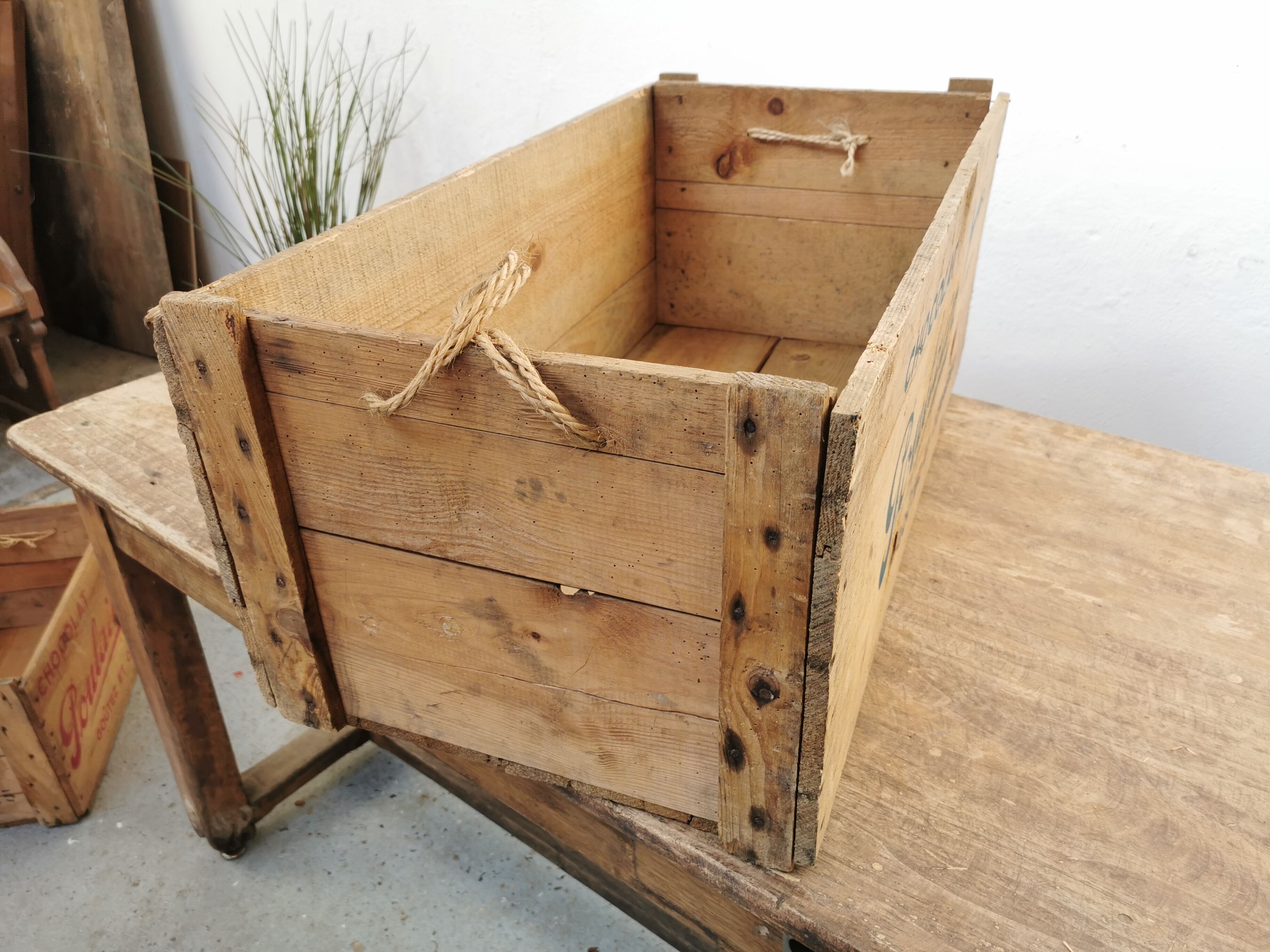 Wooden chocolate poulain case 1950