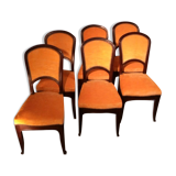 6 chaises Gauthier Ecole de Nancy retapissées