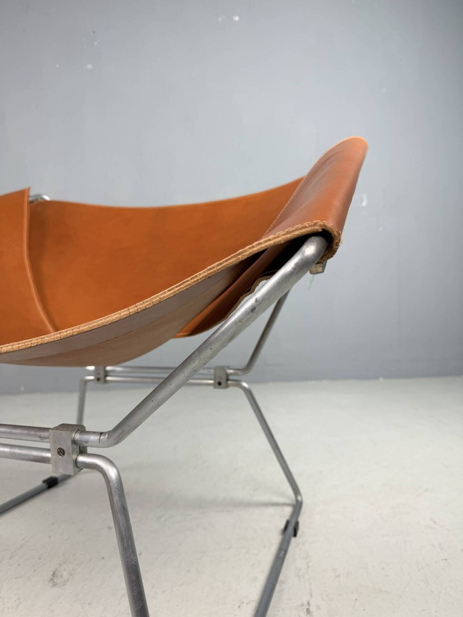 Pierre Paulin AP-14 cognac leather armchair for A. Polak, 1955