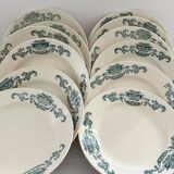 6 hollow plates, service Lutetia - Longchamp, Terre de fer