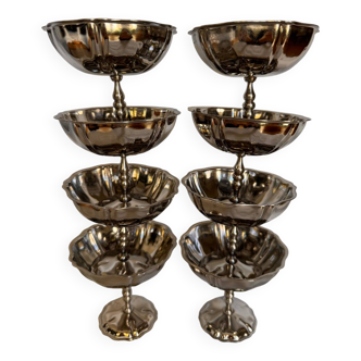 Set of 8 stainless steel ice cream cups