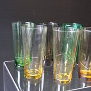 Set of 6 coloured vintage juice glasses in very good condition.