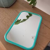 Small turquoise barber mirror