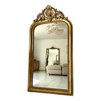 Antique Louis-Philippe mirror with pediment
