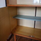 Display cabinet, restored Scandinavian-style teak bookcase, 1950s