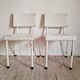 Vintage rattan bistro chairs white and metal
