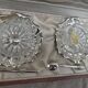 Crystal and silver metal saleron vintage 1950