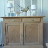 Vintage oak sideboard, 2 drawers, 2 doors, 1 shelf.