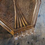 Plateau en verre ambré art déco