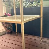 Brass and marble side table