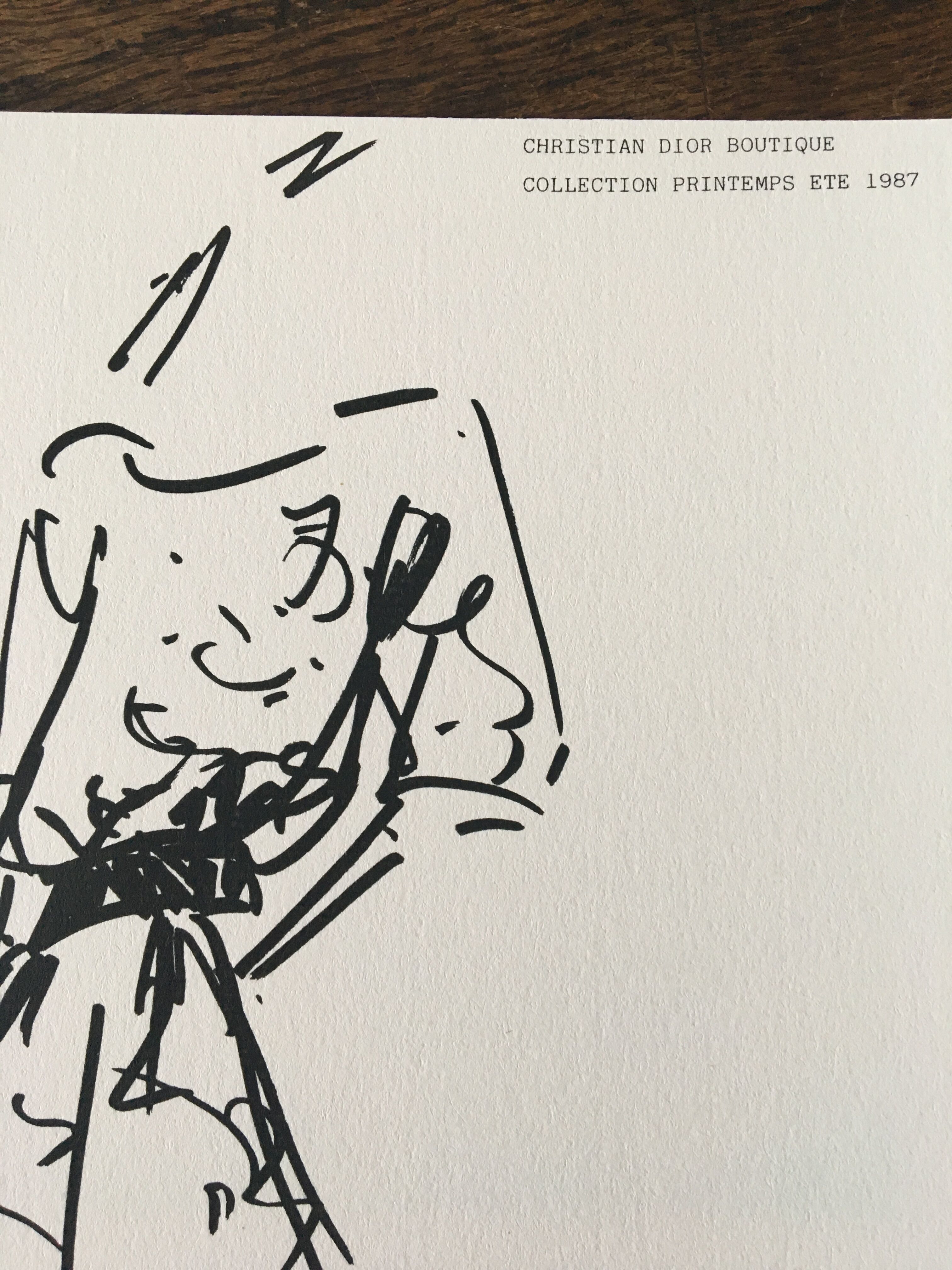 Christian Dior fashion illustration, spring summer collection 1987