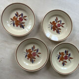 Set of 4 old vintage seventies flat plates
