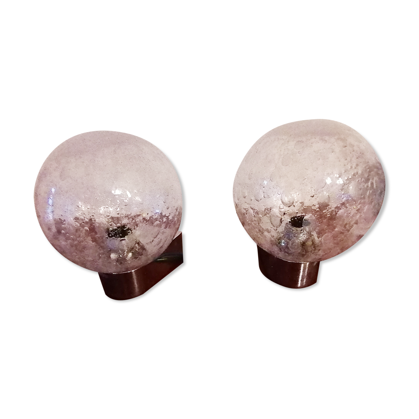 Lot of 2 applied vintage chrome wall balls