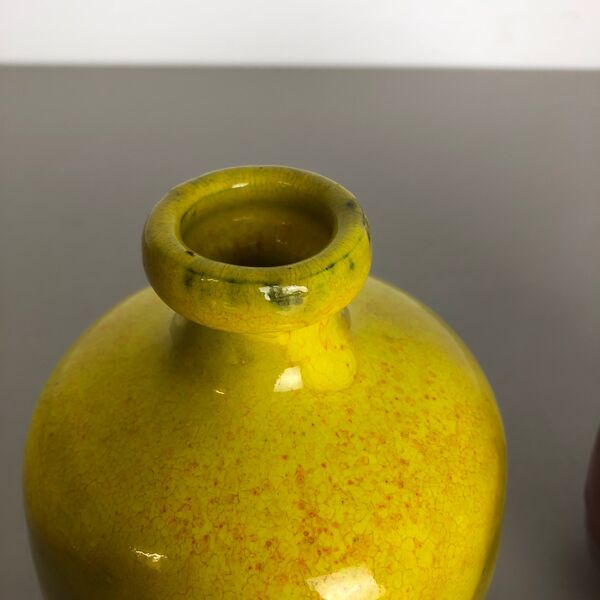 Ensemble de 2 vases en poterie d’atelier en céramique par hartwig heyne ceramics, allemagne années 1970