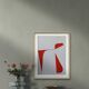 Red minimalist geometric painting