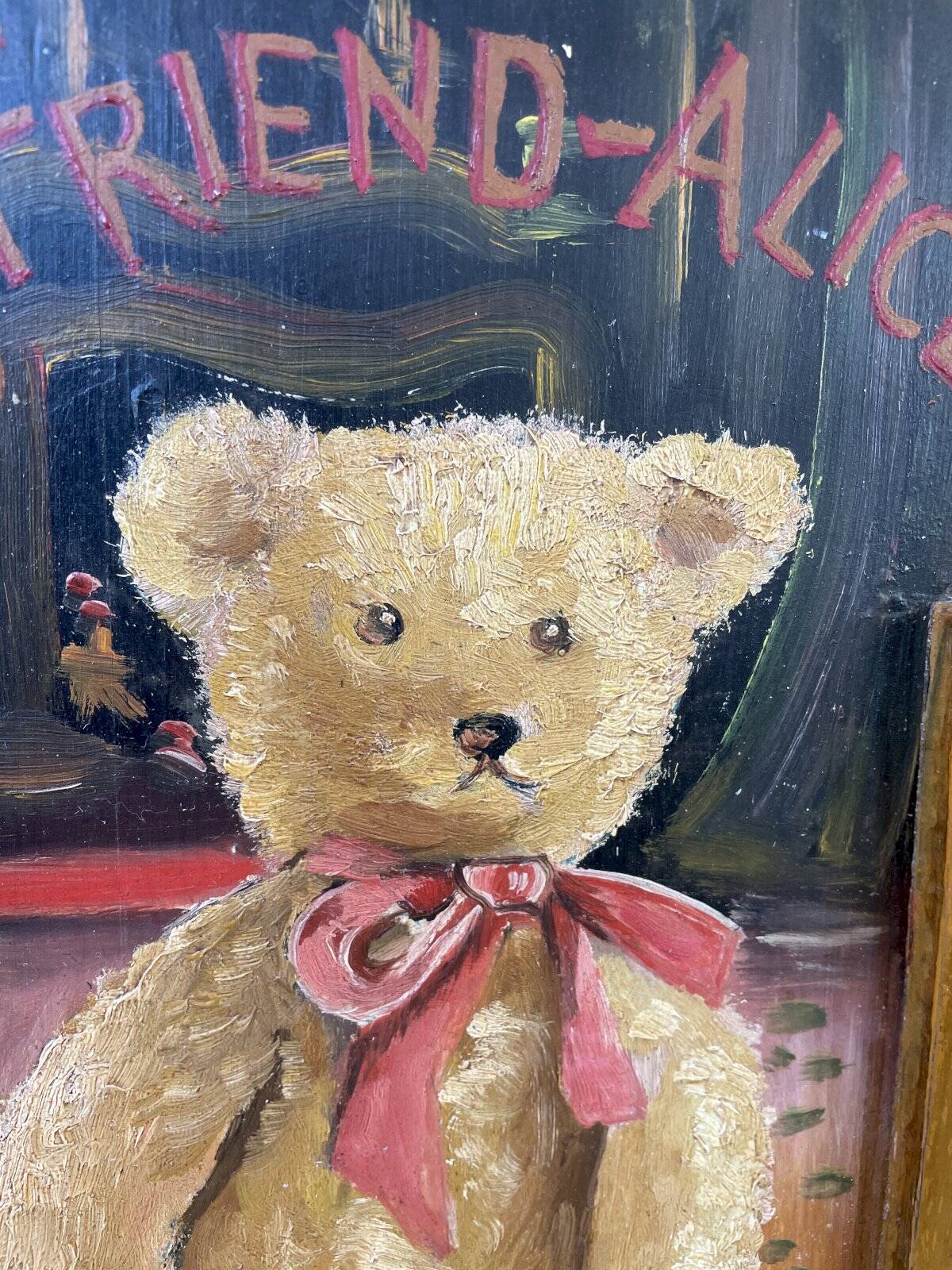 Vintage decorative frame bear "My Friend-Alice"