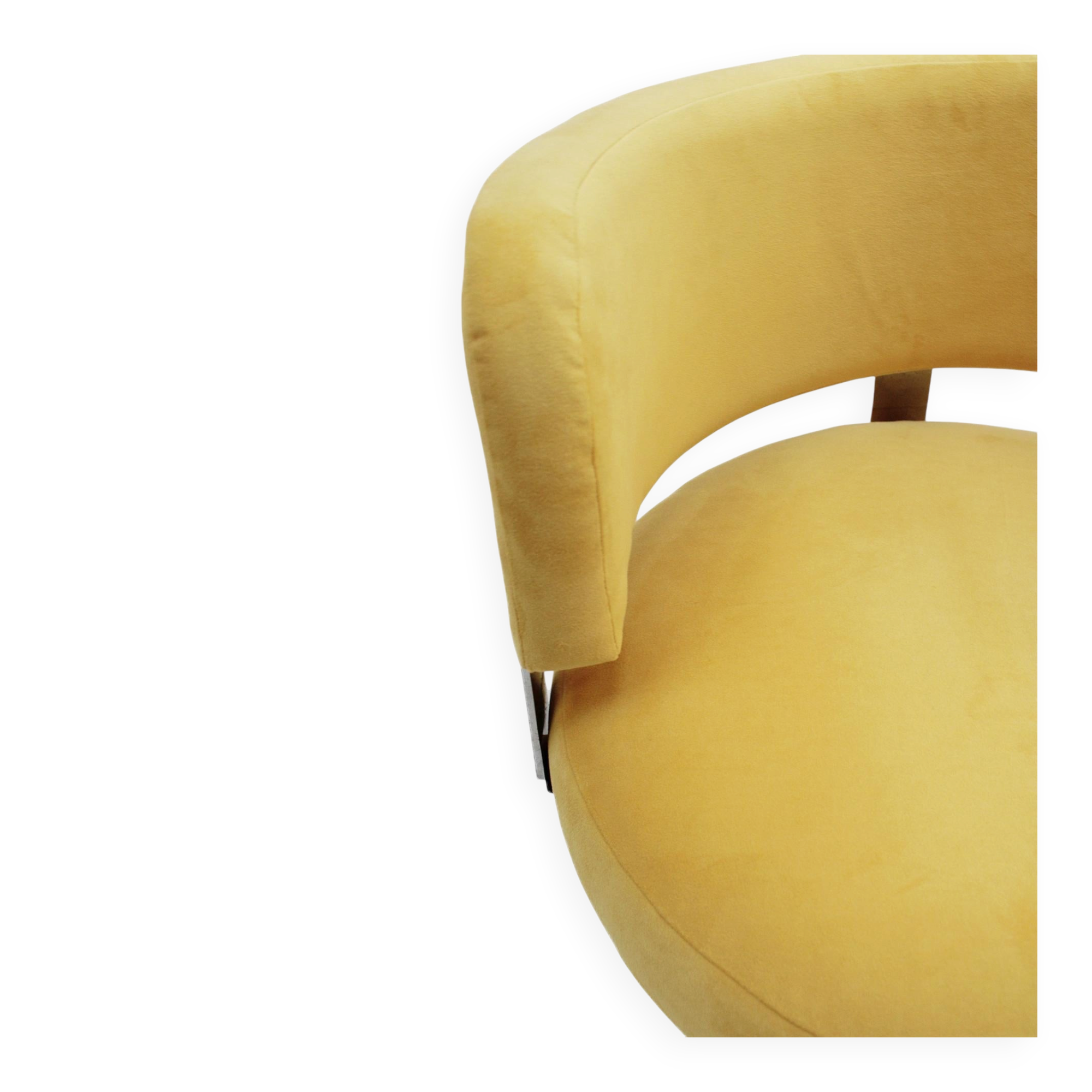 Italian Bauhaus Chairs by Pizzi Arredamenti, Steel Frame and Yellow Velvet, 1970