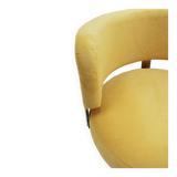 Italian Bauhaus Chairs by Pizzi Arredamenti, Steel Frame and Yellow Velvet, 1970