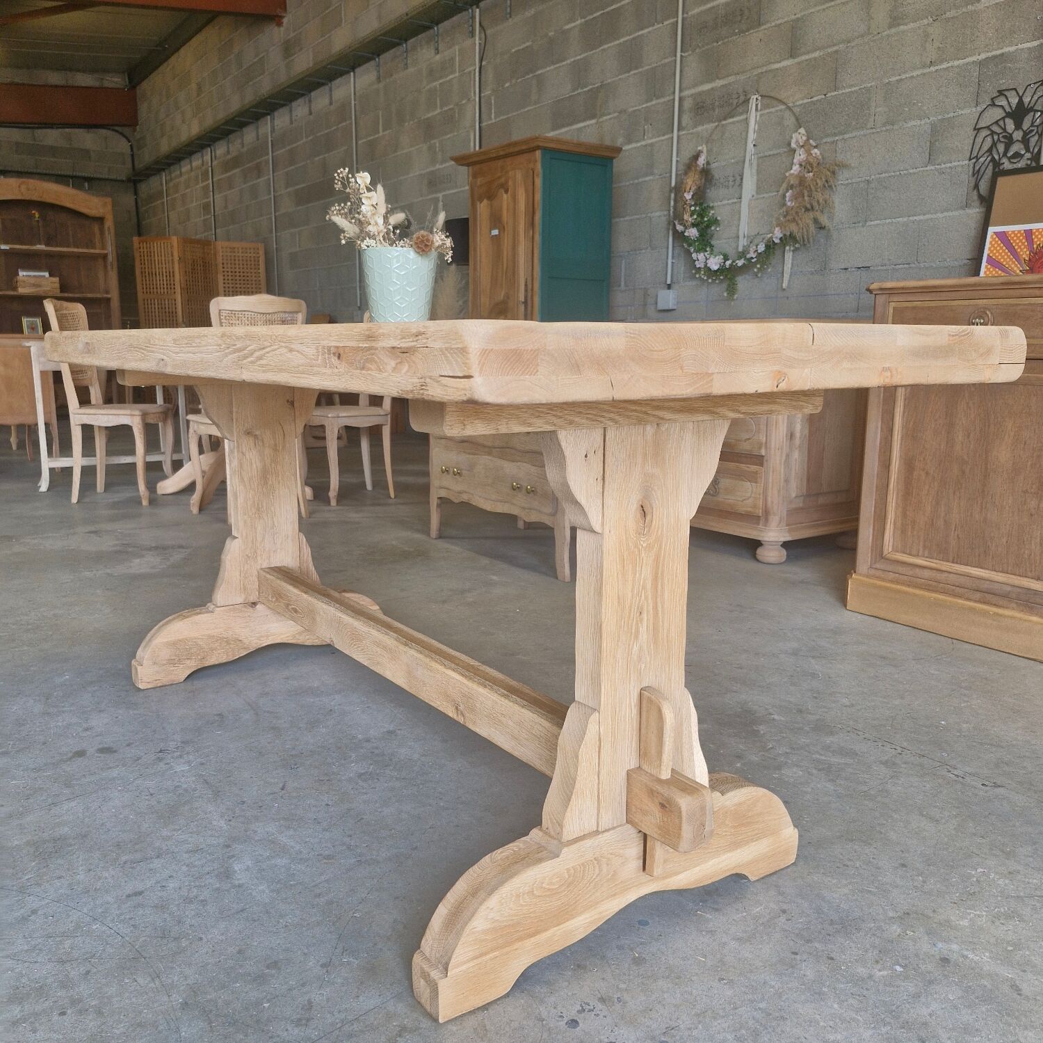 Reclaimed solid oak farmhouse table