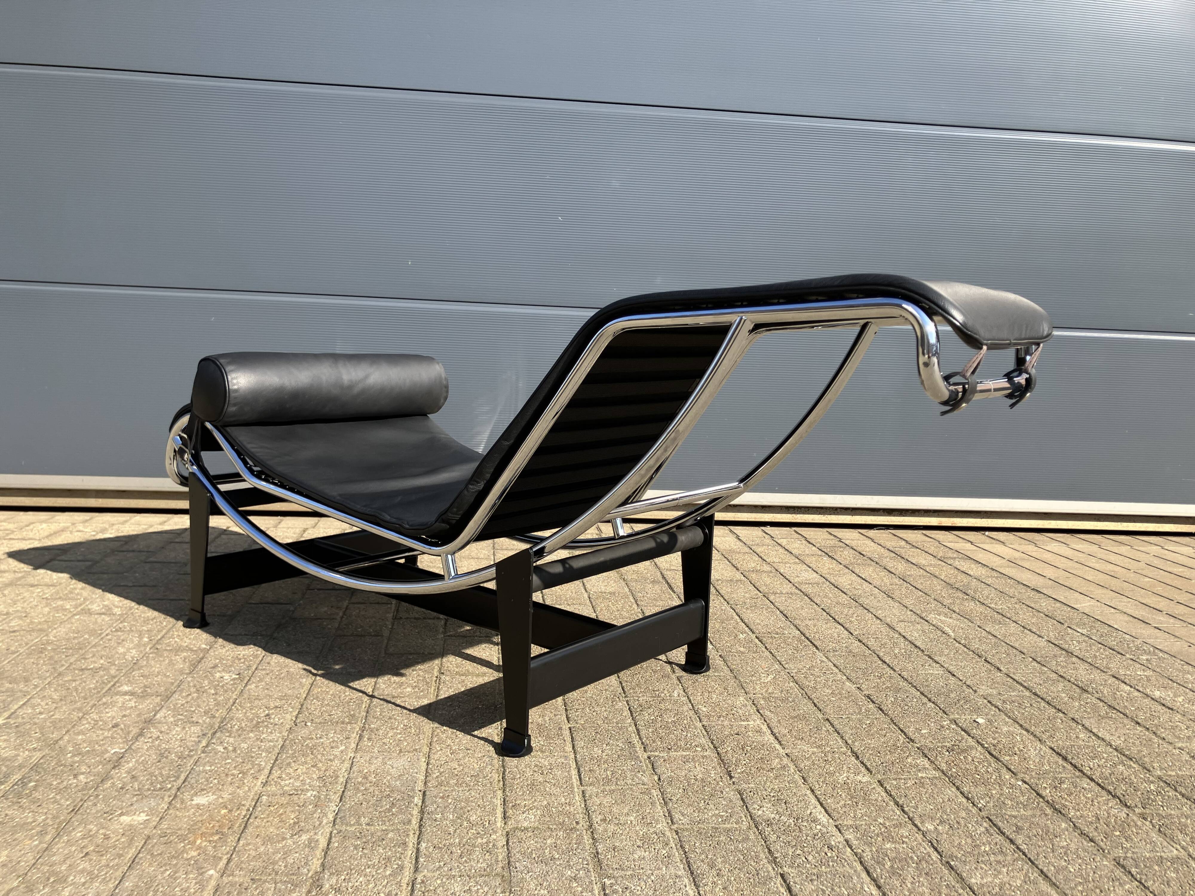 3x Original Cassina Le Corbusier Lc4 Black/chrome, New!