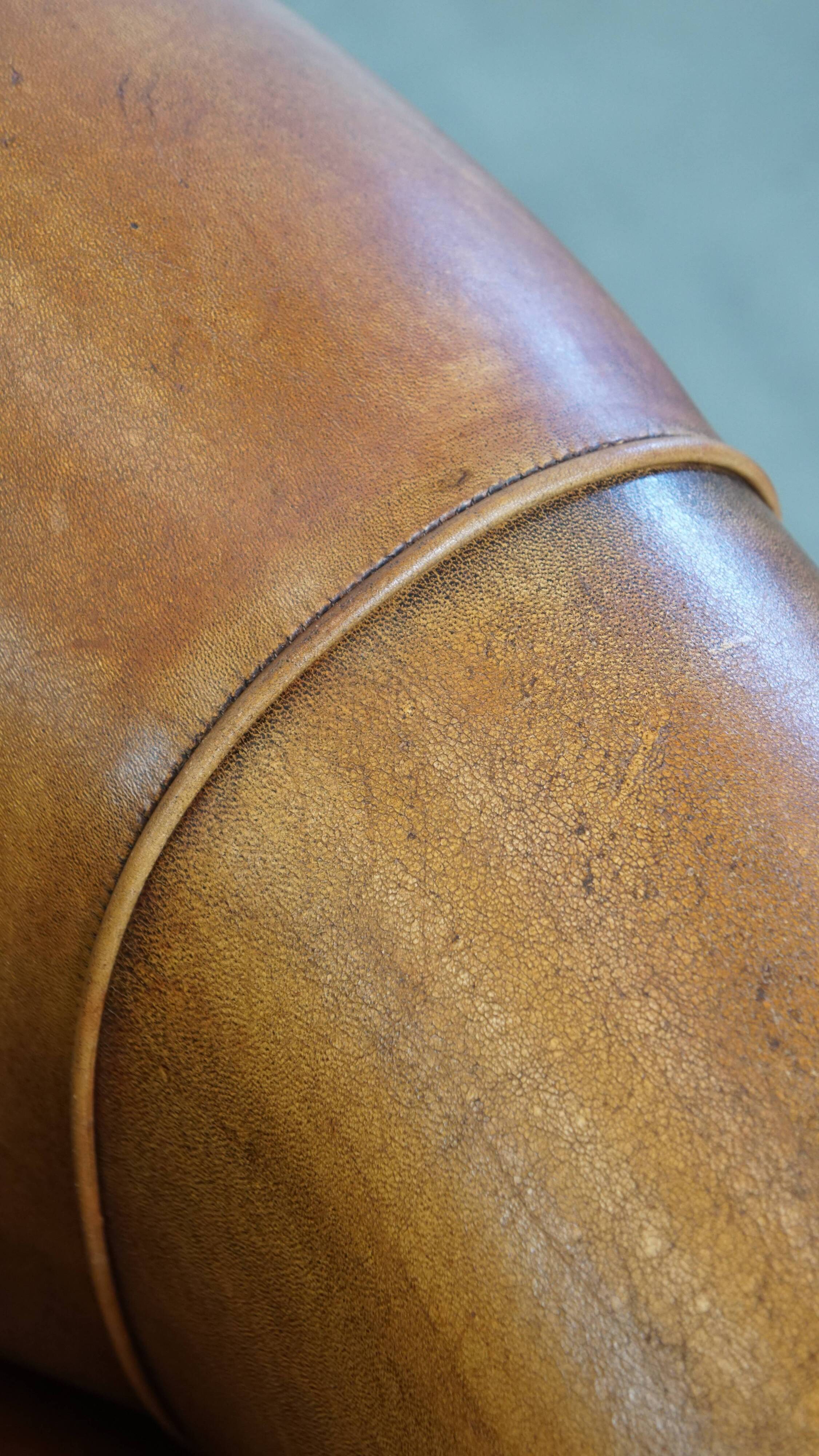 Sheepskin leather club chair